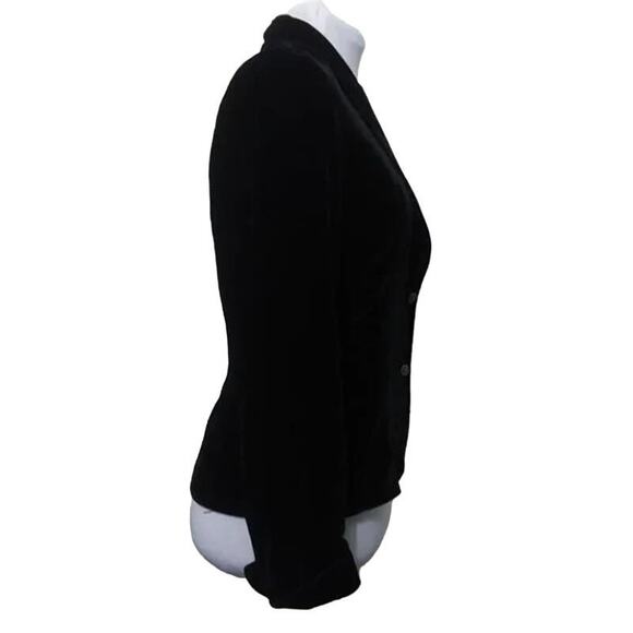 Tahari Black Crushed Silk Velvet Romantic Luxury Fitted Blazer Jacket sz xs - Picture 2 of 10